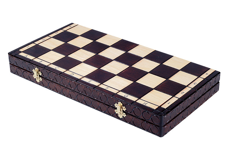 Jeu d'Echecs ROYAL en bois de charme, de grande taille (44 x 44cm) - Ensemble Complet