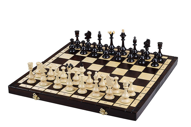 Jeu d'Echecs BESKID en bois de charme, de grande taille  (49 x 49cm) - Ensemble Complet