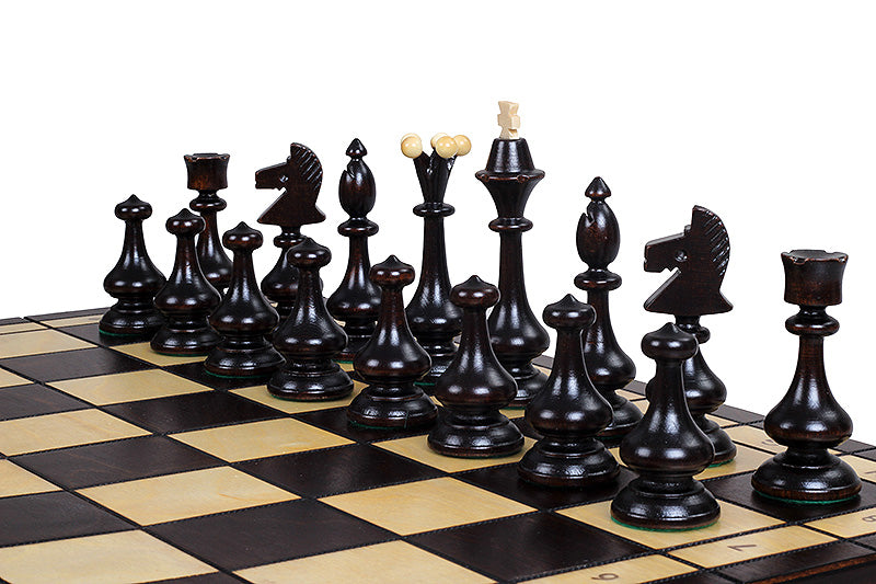 Jeu d'Echecs BESKID en bois de charme, de grande taille  (49 x 49cm) - Ensemble Complet