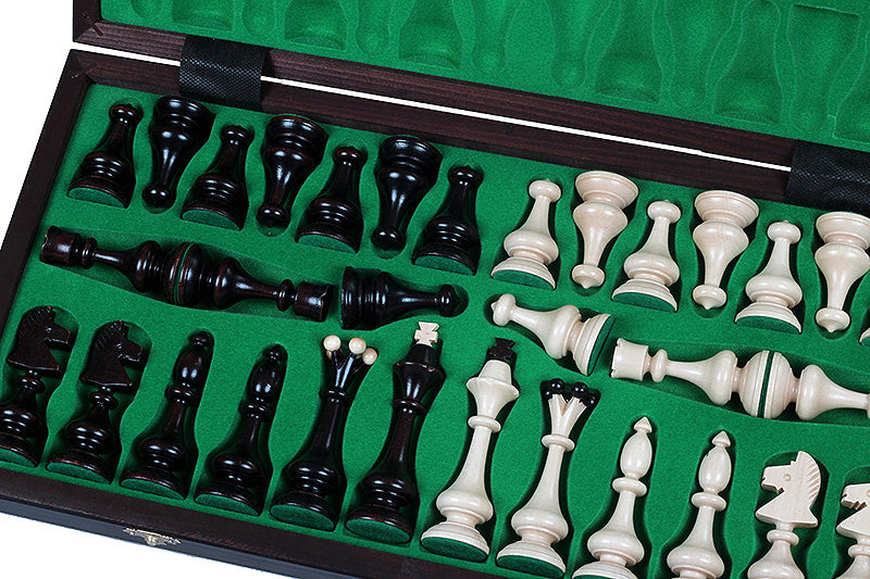Jeu d'Echecs BESKID en bois de charme, de grande taille  (49 x 49cm) - Ensemble Complet