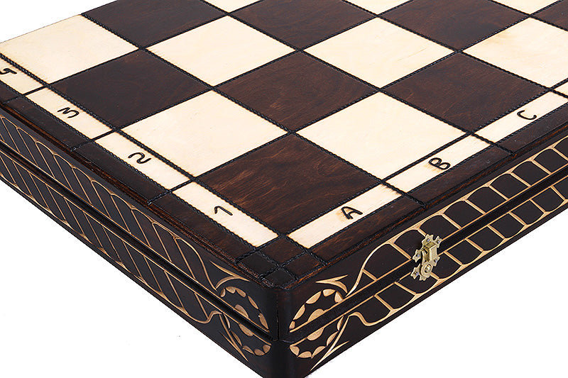 Jeu d'échecs en bois sculpté CESAR LARGE de grande taille  (85 x 85 cm)