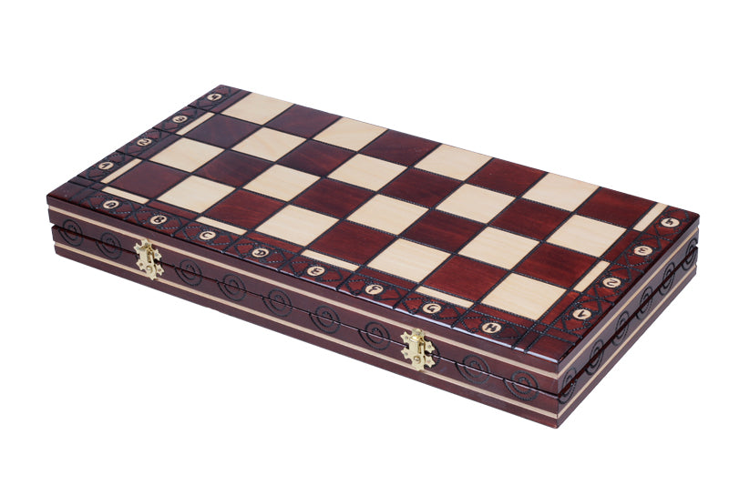 Jeu d'échecs CONSUL en bois de charme, de grande taille (48 x 48cm) - Ensemble Complet