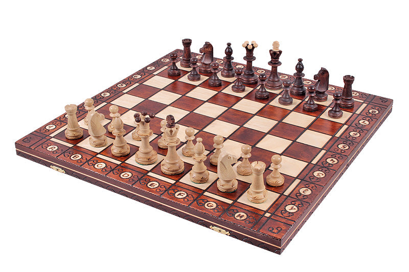 Jeu d'échecs CONSUL en bois de charme, de grande taille (48 x 48cm) - Ensemble Complet