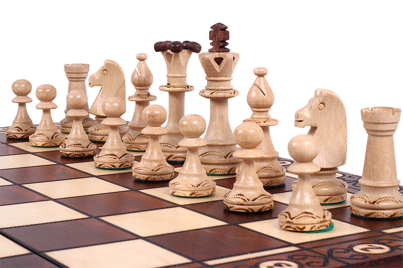 Jeu d'échecs CONSUL en bois de charme, de grande taille (48 x 48cm) - Ensemble Complet