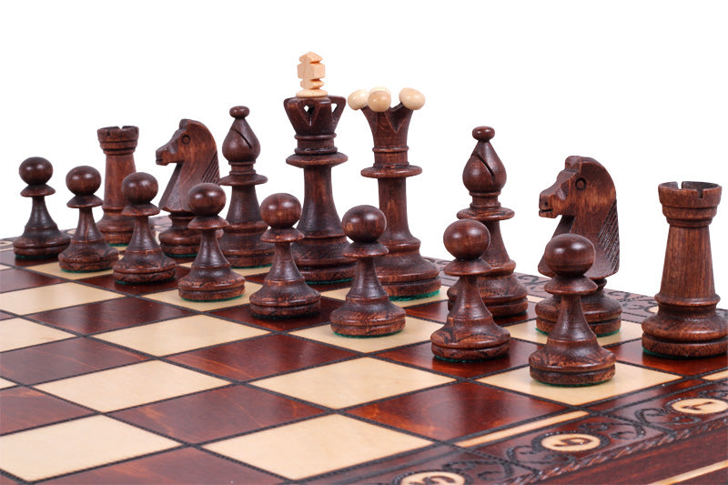 Jeu d'échecs CONSUL en bois de charme, de grande taille (48 x 48cm) - Ensemble Complet