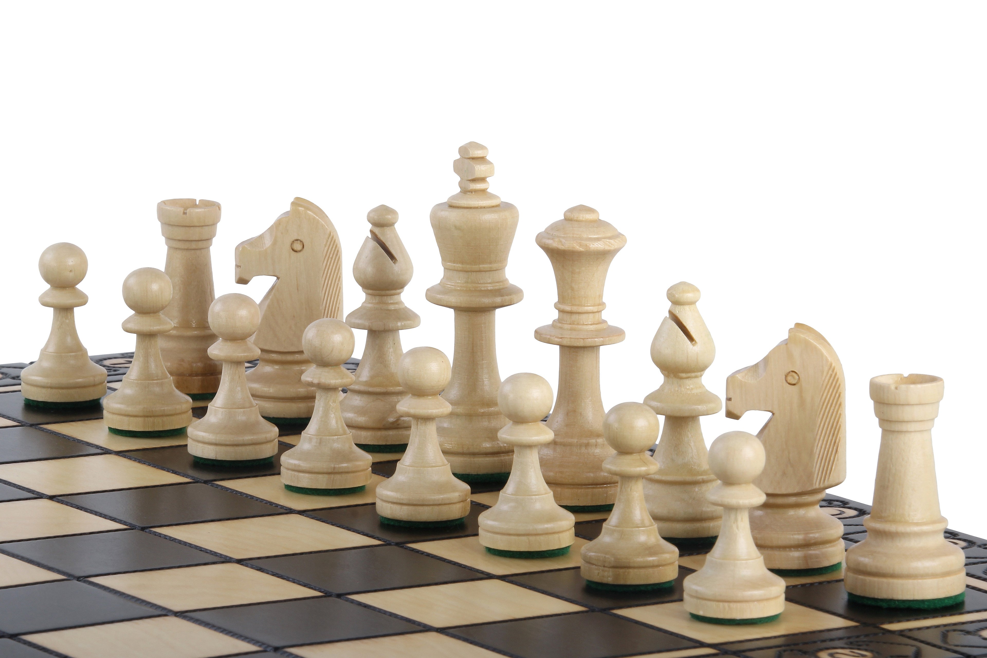 Jeu d'échecs CONSUL Black en bois de charme, de grande taille (48 x 48cm) - Ensemble Complet, couleur noire