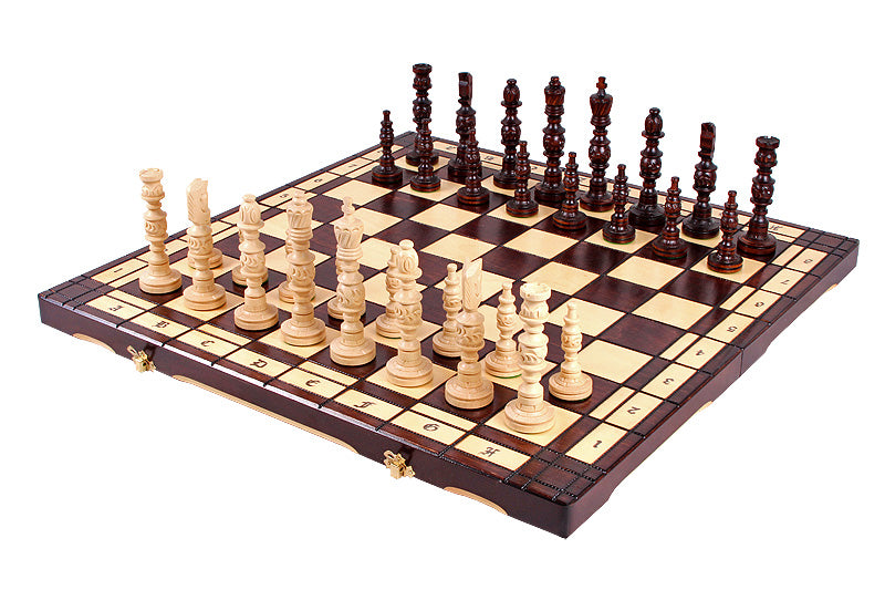 Jeu d'Echecs GALANT  en bois bois de charme, de grande taille (57 x 57cm) - Ensemble Complet