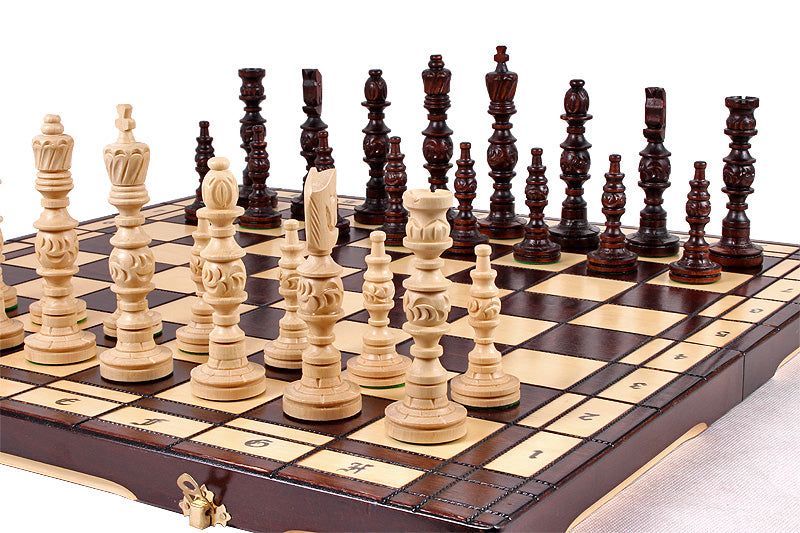 Jeu d'Echecs GALANT  en bois bois de charme, de grande taille (57 x 57cm) - Ensemble Complet