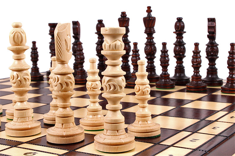Jeu d'Echecs GALANT  en bois bois de charme, de grande taille (57 x 57cm) - Ensemble Complet