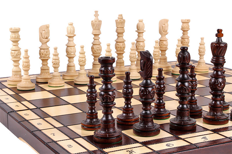 Jeu d'Echecs GALANT  en bois bois de charme, de grande taille (57 x 57cm) - Ensemble Complet