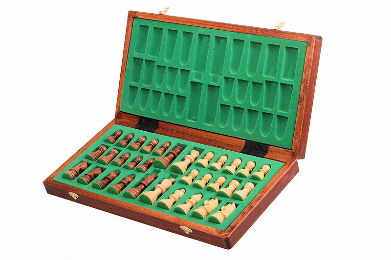 Jeu d'échecs de tournoi avec les pièces German Knight (Timeless) en bois d'acacia et buis de taille 5 (48x48cm) - L'ensemble complet