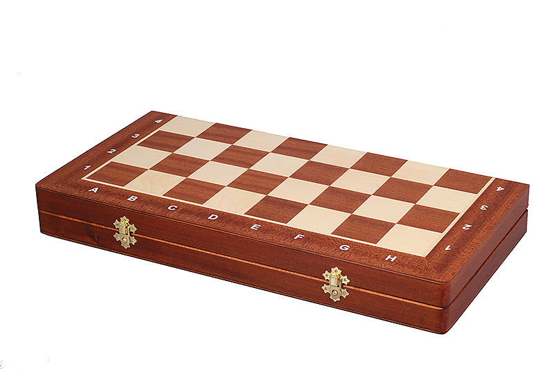 Jeu d'échecs de tournoi avec les pièces German Knight (Timeless) en bois d'acacia et buis de taille 5 (48x48cm) - L'ensemble complet