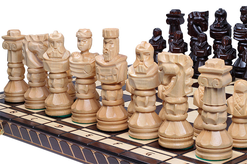 Jeu d'Echecs GLADIATEUR en bois de tilleul, de grande taille (59 x 59cm) - Ensemble Complet