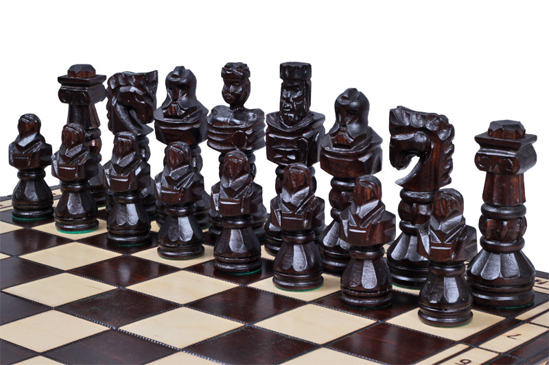 Jeu d'Echecs GLADIATEUR en bois de tilleul, de grande taille (59 x 59cm) - Ensemble Complet