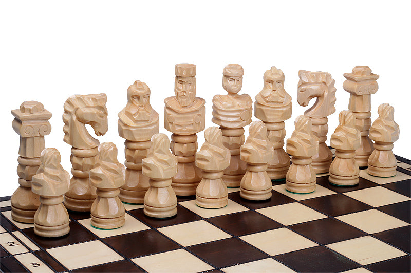 Jeu d'Echecs GLADIATEUR en bois de tilleul, de grande taille (59 x 59cm) - Ensemble Complet