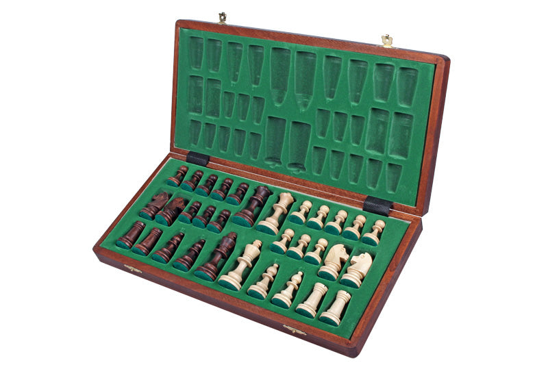 Jeu d'échecs JUPITER en bois de charme, de taille moyenne (42 x 42cm) - Ensemble Complet