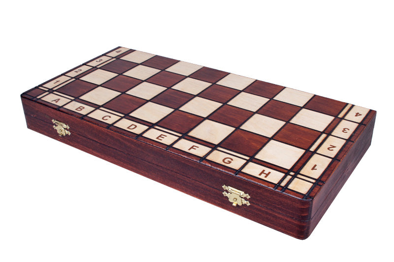 Jeu d'échecs JUPITER en bois de charme, de taille moyenne (42 x 42cm) - Ensemble Complet