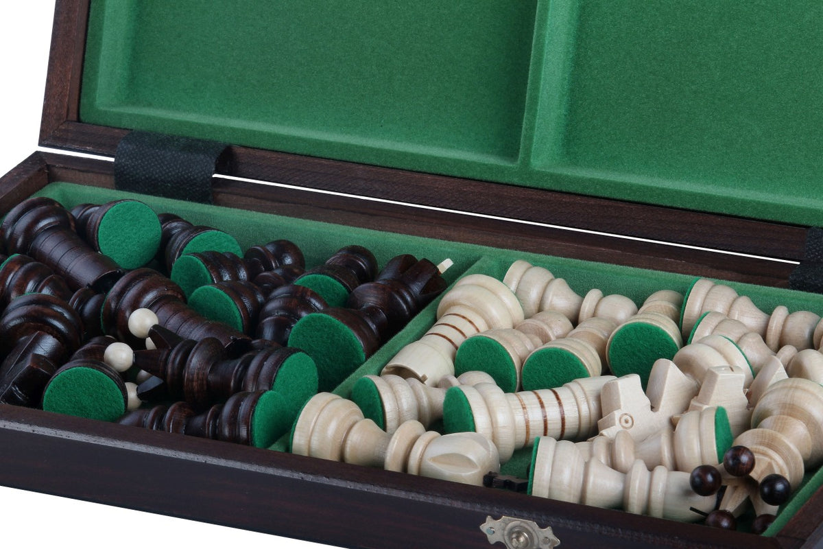 Jeu d'échecs PERLE en bois de charme, de grande taille (42 x 42cm) - Ensemble Complet