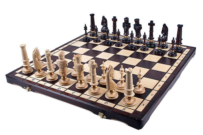 Jeu d'échecs sculpté de grande taille ROYAL LUX  (65 x 65 cm)