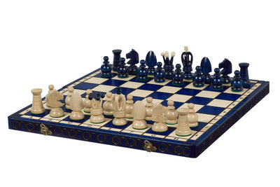 Jeu d'Echecs ROYAL SAPHIR en bois de charme, de grande taille (44 x 44cm) - Ensemble Complet
