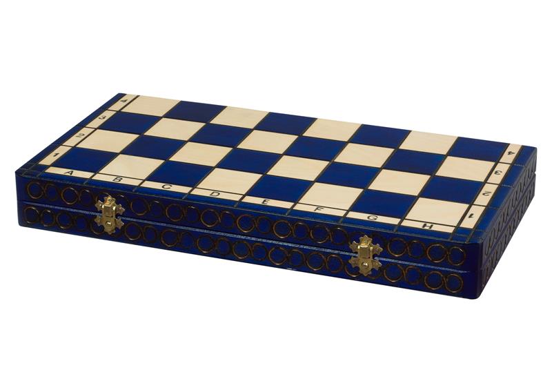 Jeu d'échecs ROYAL Saphir III en bois de charme, de grande taille (44 x 44cm) - Ensemble Complet