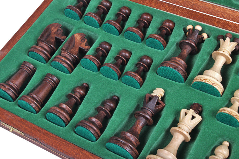 Jeu d'échecs SENATEUR en bois de charme, de taille moyenne (41 x 41cm) - Ensemble Complet