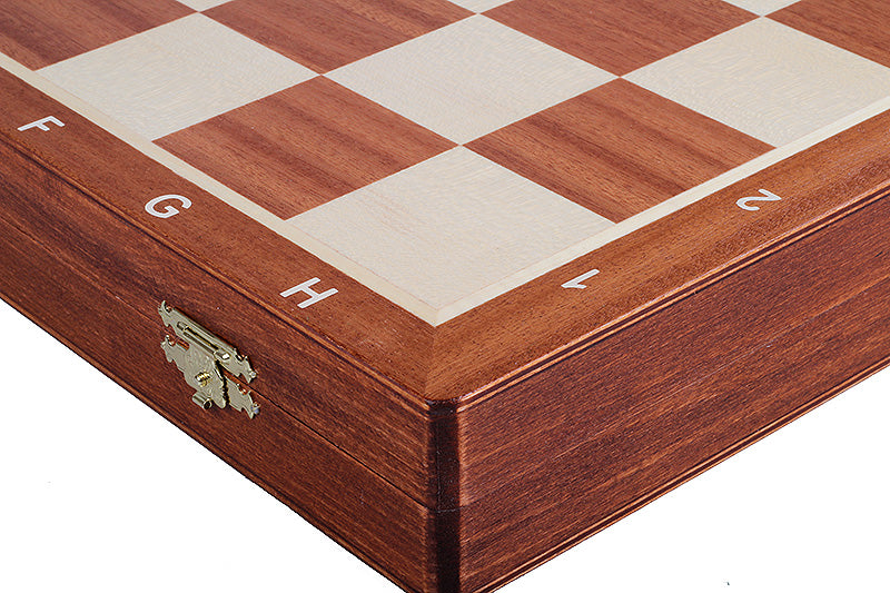 Jeu d'échecs de tournoi avec les pièces French en bois de buis de taille 5 (48x48cm) - L'ensemble complet