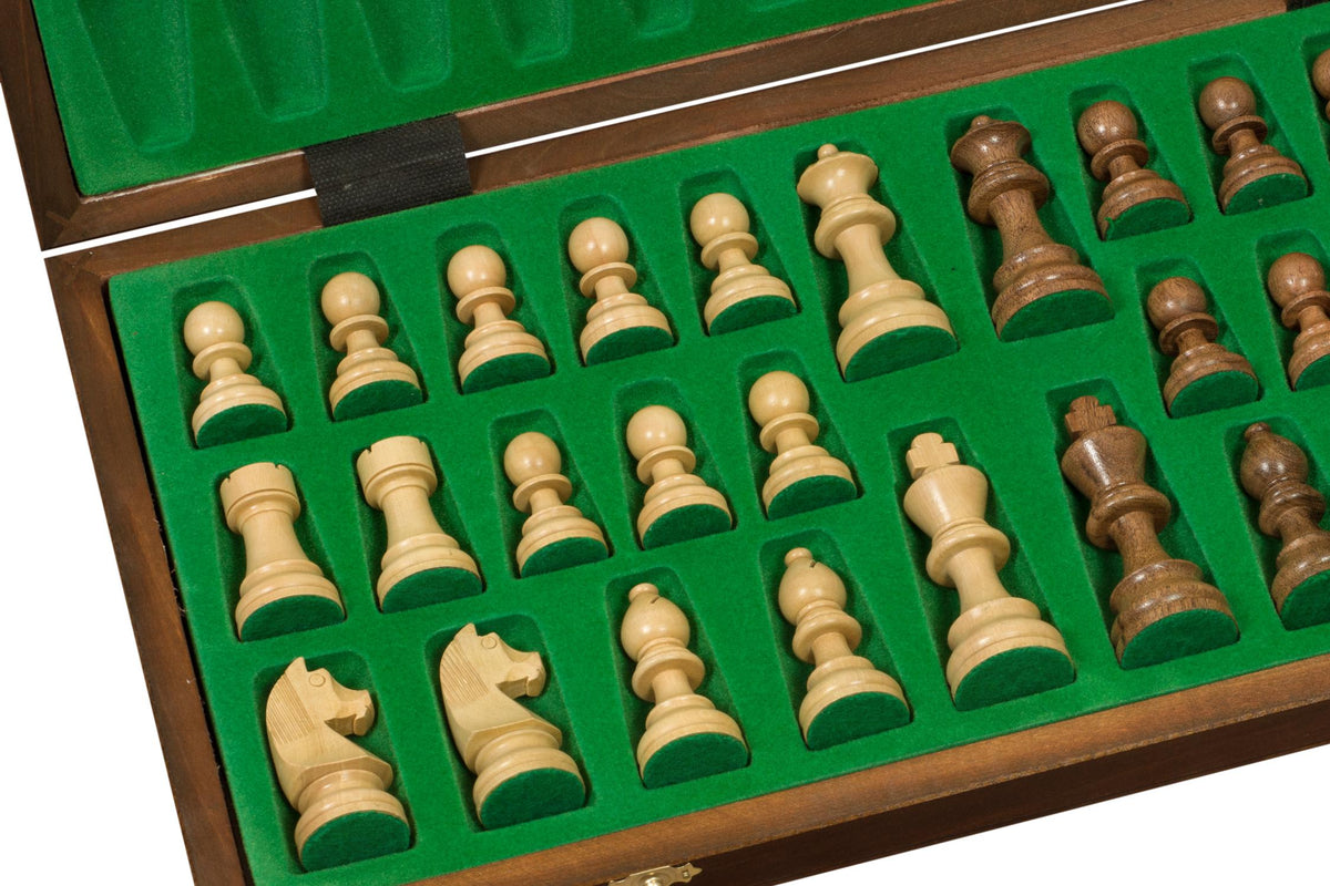 Jeu d'échecs de tournoi avec les pièces German Knight Acacia de taille 6 (54x54cm) - L'ensemble complet