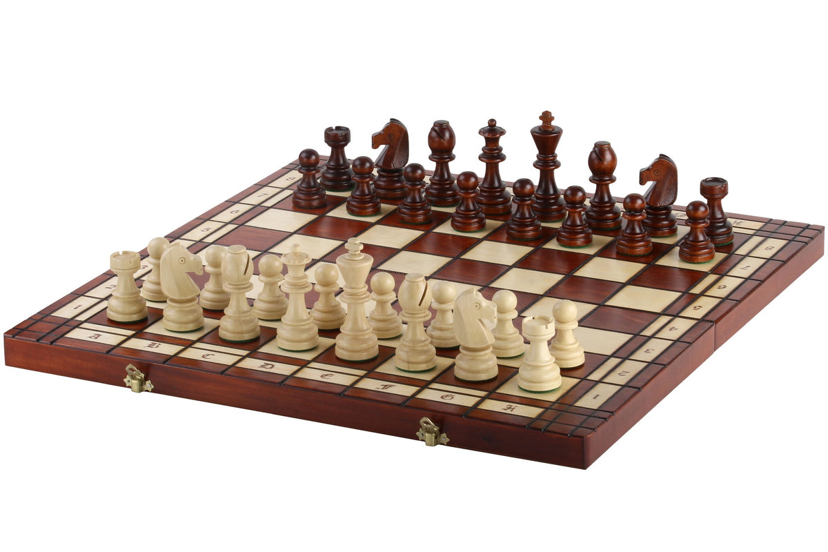 Jeu d'échecs DE TOURNOI No 8 en bois de charme, de grande taille (55 x 55cm) - Ensemble Complet