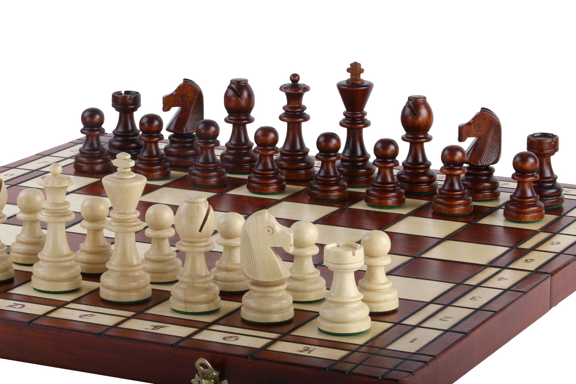 Jeu d'échecs DE TOURNOI No 8 en bois de charme, de grande taille (55 x 55cm) - Ensemble Complet
