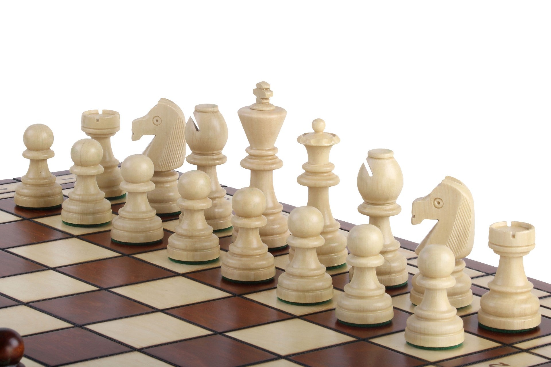 Jeu d'échecs DE TOURNOI No 8 en bois de charme, de grande taille (55 x 55cm) - Ensemble Complet