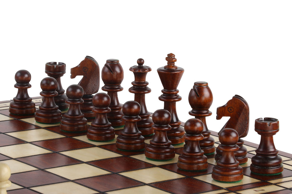 Jeu d'échecs DE TOURNOI No 8 en bois de charme, de grande taille (55 x 55cm) - Ensemble Complet