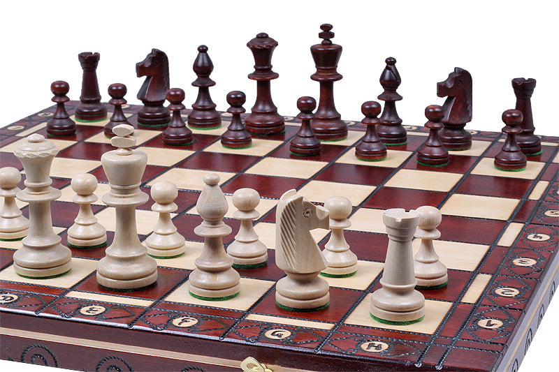 Jeu d'échecs CONSUL en bois de charme, de grande taille (48 x 48cm) - Ensemble Complet
