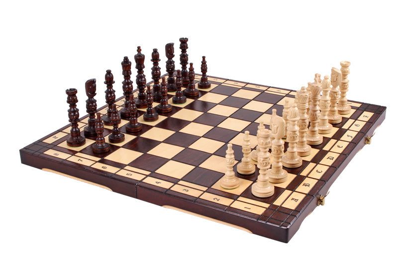 Jeu d'Echecs GALANT  en bois bois de charme, de grande taille (57 x 57cm) - Ensemble Complet