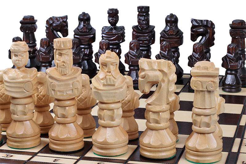 Jeu d'Echecs GLADIATEUR en bois de tilleul, de grande taille (59 x 59cm) - Ensemble Complet