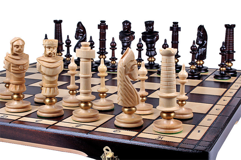 Jeu d'échecs sculpté de grande taille ROYAL LUX  (65 x 65 cm)