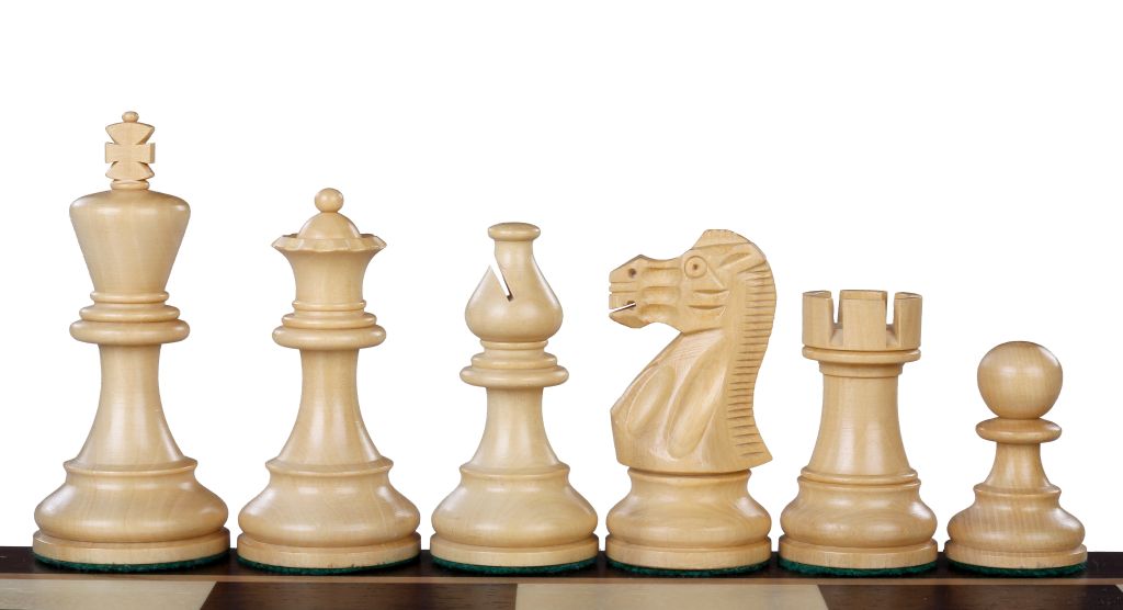 Pièces d'échecs Classic en bois d'acacia et buis  - Taille 3,50''