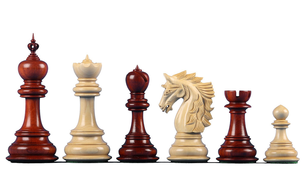Pièces d'échecs Dubliner Montgoy Padouk en bois de padouk et de buis - Taille 5,00''