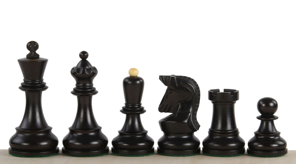 Pièces d'échecs Dubrovnik Ebonized en bois de buis naturel et teinté - set de pièces de Taille 3,75''