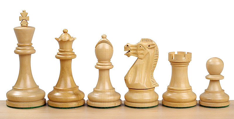 Pièces d'échecs Executive en bois de buis teinté et naturel - Taille 3,75''