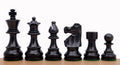 Pièces d'échecs French en bois de buis teinté et naturel - Taille 3,75''