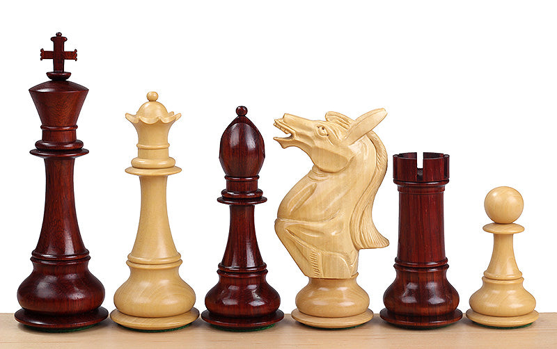 Pièces d'échecs NAPOLEON Redwood en bois de padouk et de buis - Taille 6,00''