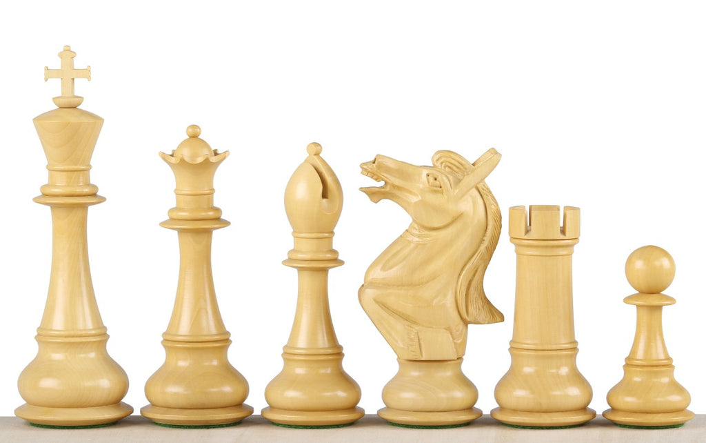 Pièces d'échecs NAPOLEON Ebony en bois d'ébène et de buis - Taille 6,00''
