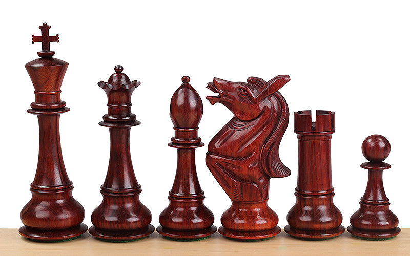 Pièces d'échecs NAPOLEON Redwood en bois de padouk et de buis - Taille 6,00''