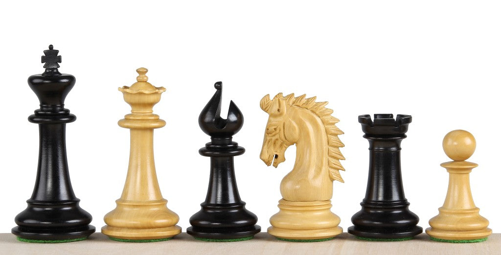 Pièces d'échecs Sheikh Ebonized en bois de buis teinté et naturel - Taille 3,75''