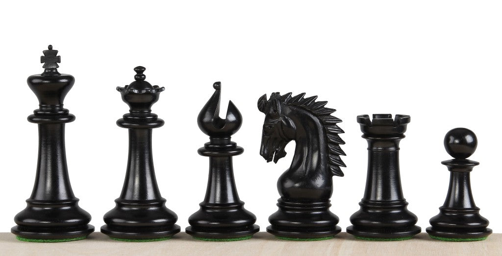 Pièces d'échecs Sheikh Ebonized en bois de buis teinté et naturel - Taille 3,75''