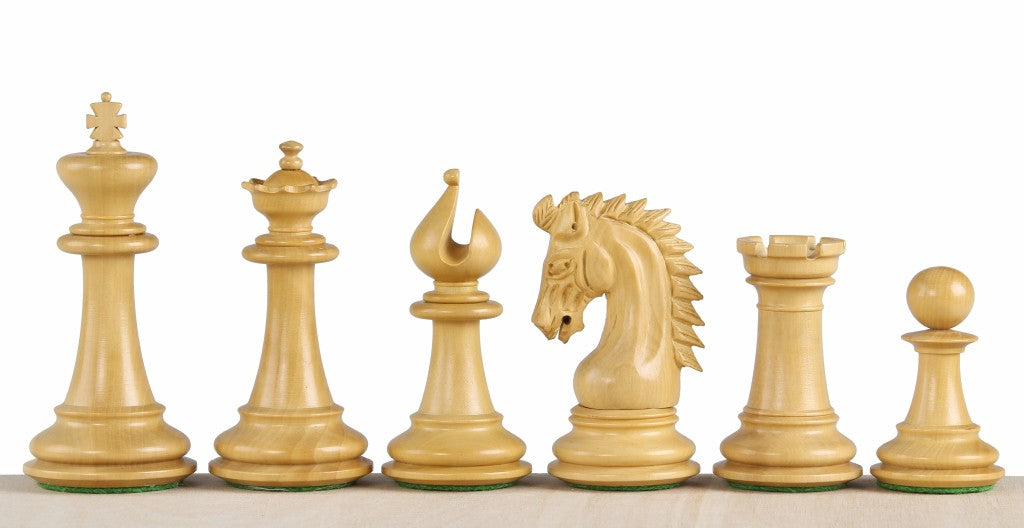 Pièces d'échecs Sheikh Ebonized en bois de buis teinté et naturel - Taille 3,75''