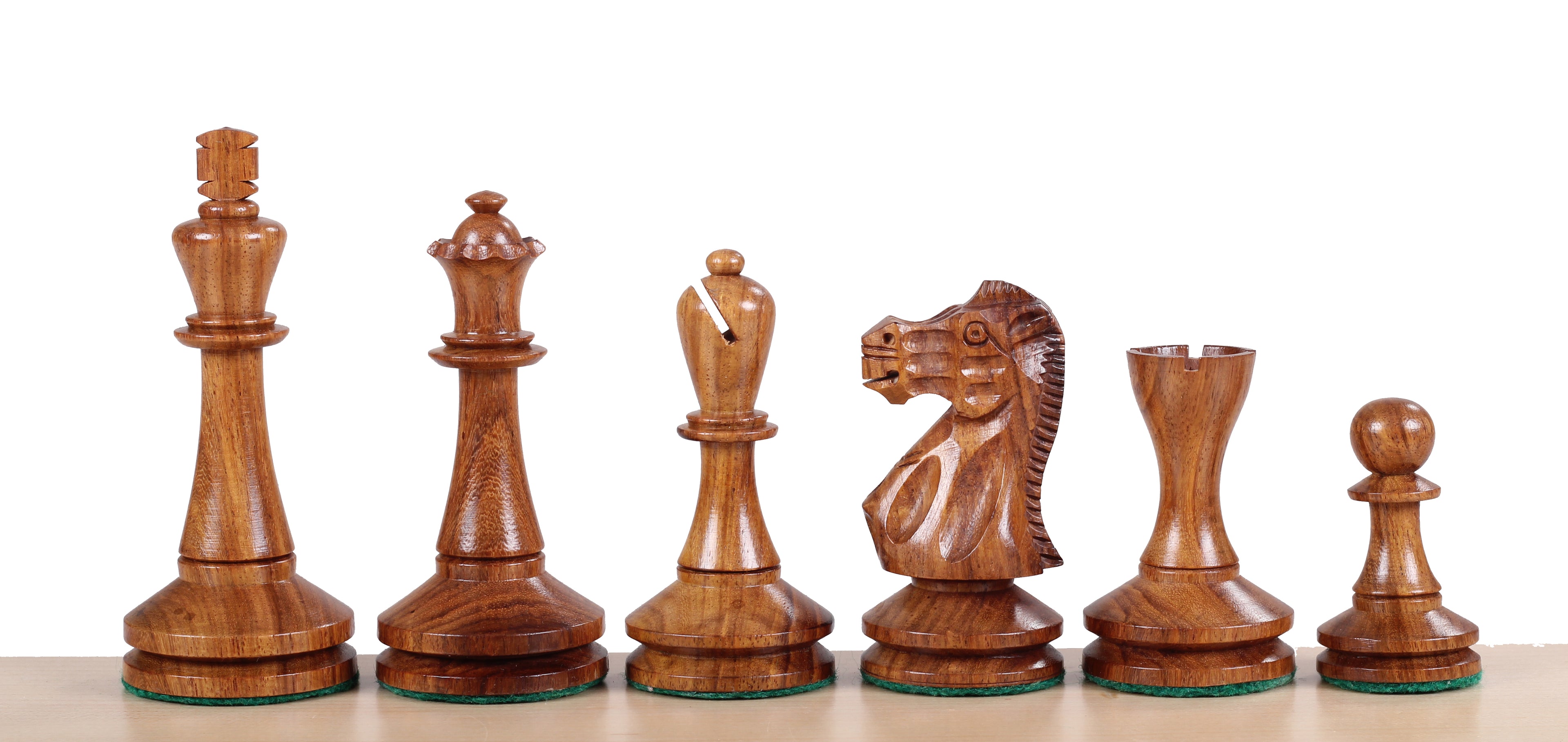 Pièces d'échecs Blackmore en bois d'acacia et de buis - Taille 3,75''
