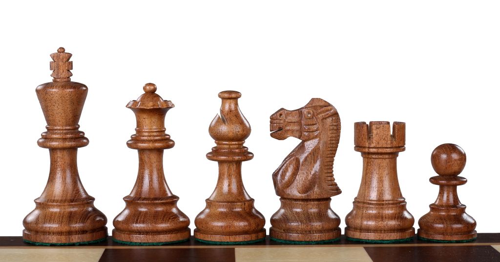 Pièces d'échecs Classic en bois d'acacia et buis  - Taille 3,50''