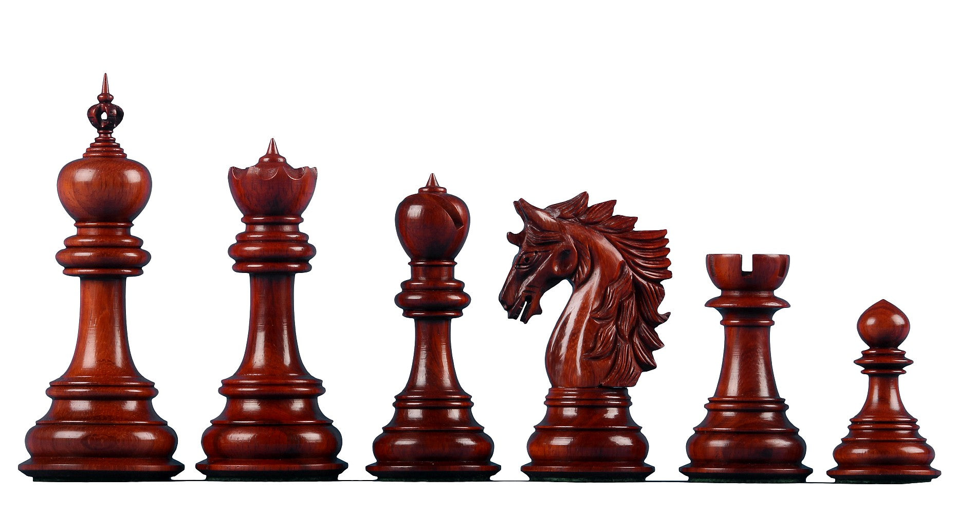 Pièces d'échecs Dubliner Montgoy Padouk en bois de padouk et de buis - Taille 5,00''